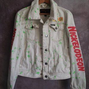 Members Only Nickelodeon Rugrats White Denim Trucker Jacket M